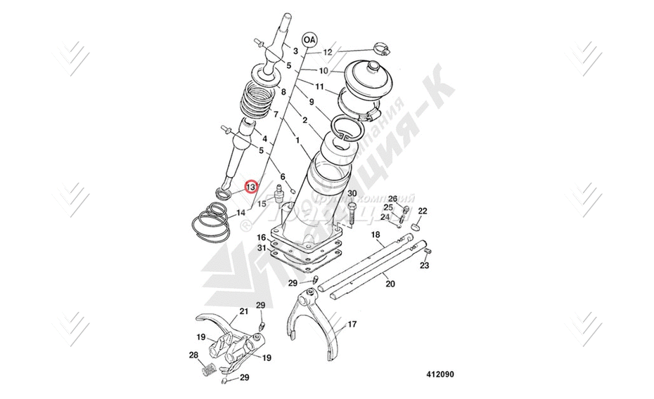 Стойка пружины JCB 445/03020 картинка