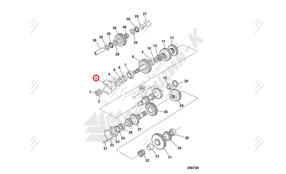 Фланец КПП (задний) JCB 459/M3220 картинка