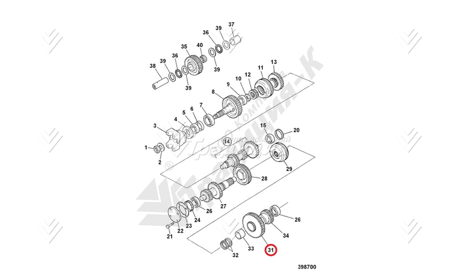 Шестерня 1-ой передачи JCB 459/50509 картинка