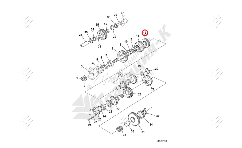 Шестерня 3-ий передачи JCB 459/50206 картинка