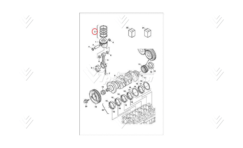 Кольца поршневые (комплект), +0,50 mm 7008416 картинка