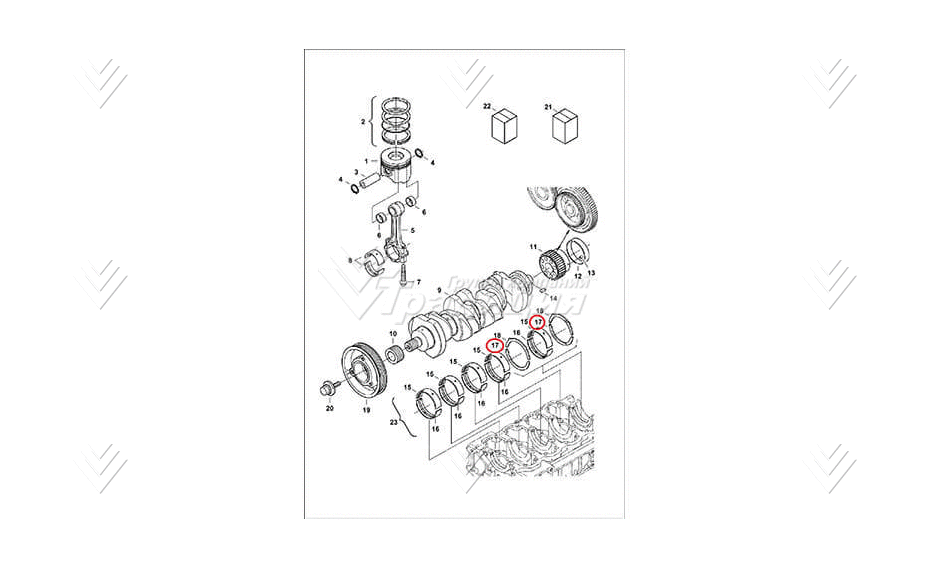 Полукольцо коленвала, std, низ BOBCAT 7008424 картинка