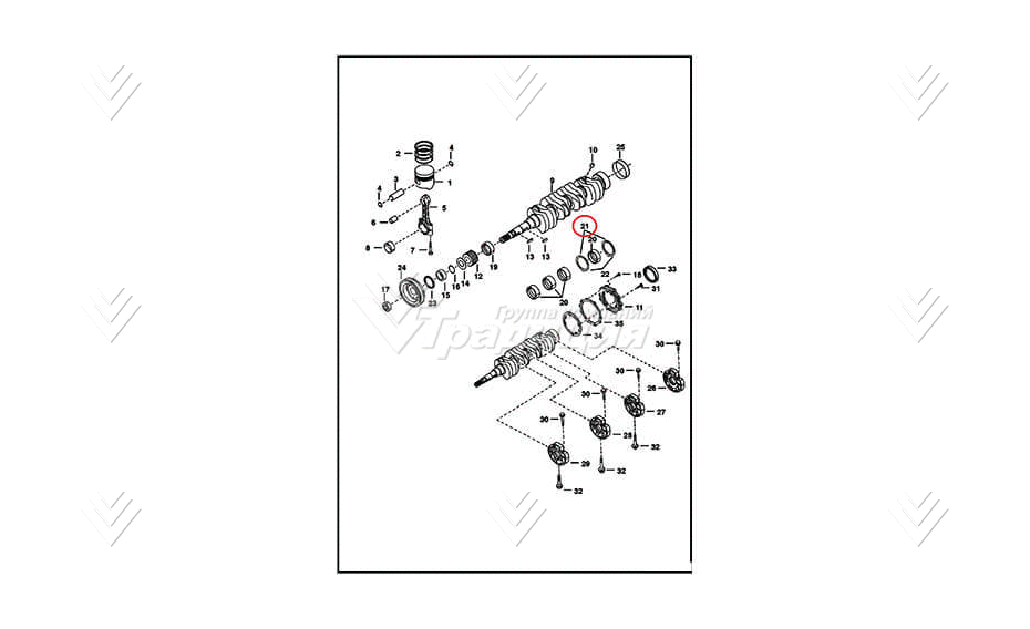 Полукольцо коленвала, std, верх Bobcat 3974945 картинка