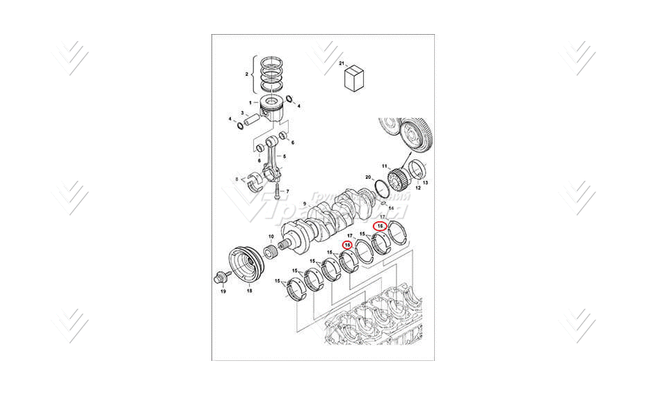 Полукольцо коленвала, std, низ BOBCAT 7315150 картинка