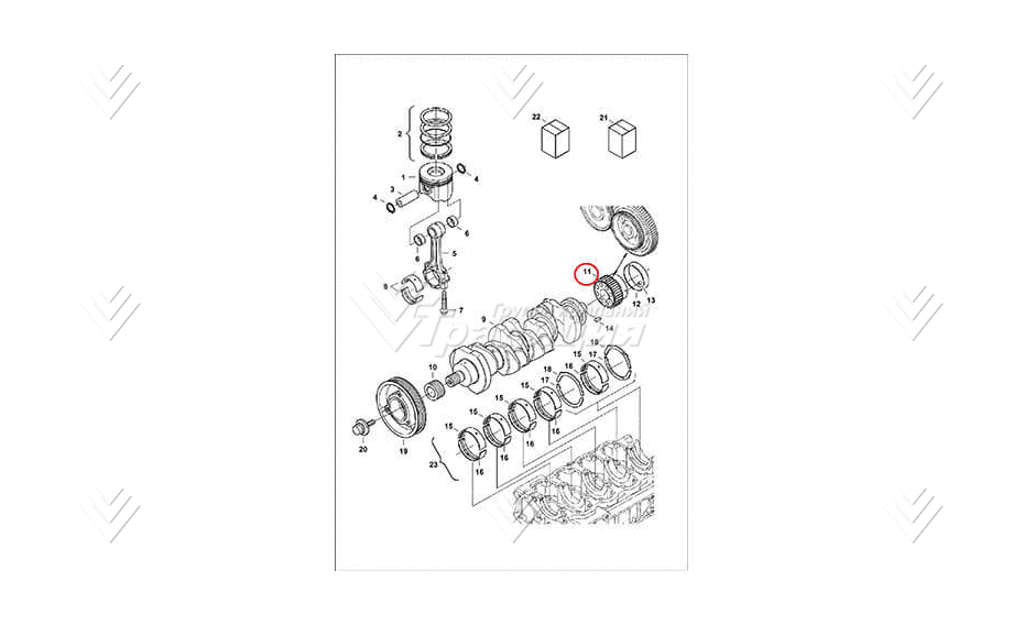 Шестерня вала коленчатого (большая) BOBCAT 7008433 картинка