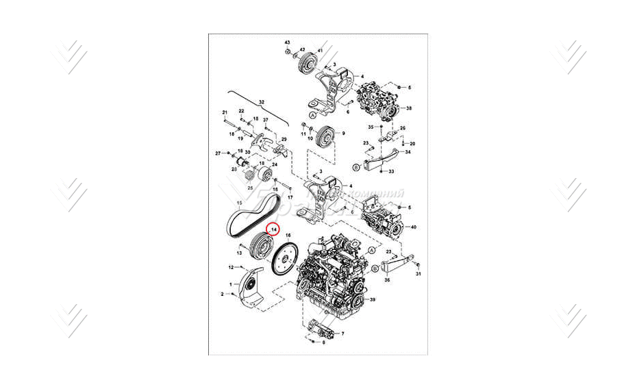 Шкив маховика BOBCAT 7141780 картинка