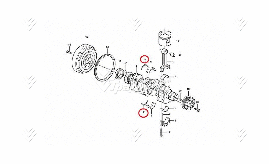 Полукольца коленвала (1-ый ремонт) Volvo VOE20459148 картинка