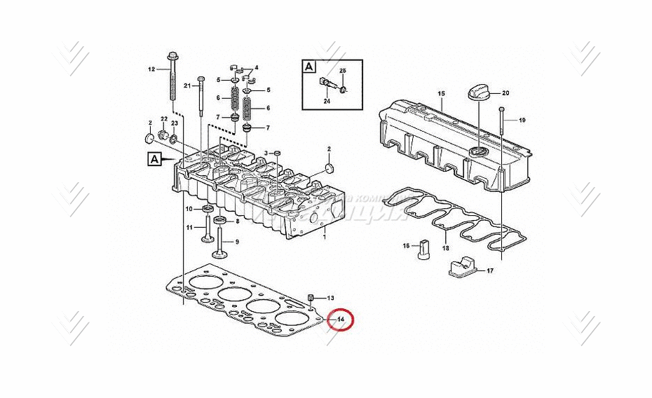 Прокладка ГБЦ (1,2 мм) VOLVO VOE20882841 картинка