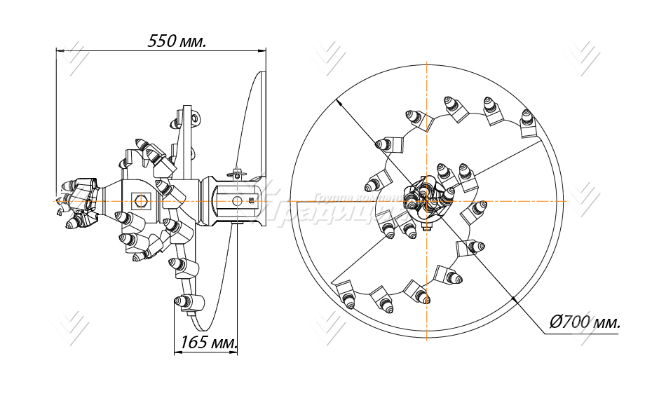 Бур шнековый (к) Delta SR5 (кат.IV - V), D-700, H-sq.75 картинка 639802