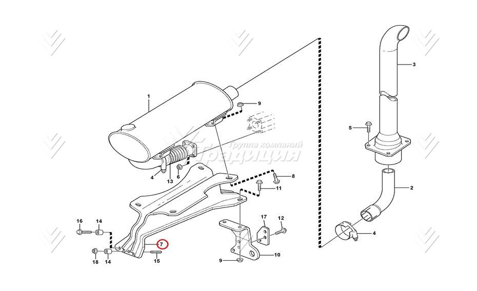 Кронштейн глушителя VOLVO VOE11886387 картинка