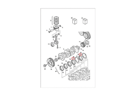 Полукольцо коленвала, std, низ BOBCAT 7008424