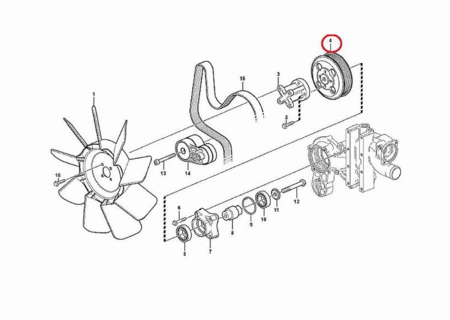 Шкив вентилятора(под 4 болта) VOLVO VOE20800016