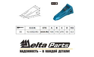 Коронка Caterpillar 1U3352RC X - J350